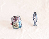 Sardines Canned Fish Marine Earrings