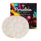 Pintar 12 Well Round Ceramic Watercolor Paint Palette Tray