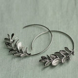 Botanical Leaf Hoop Earrings