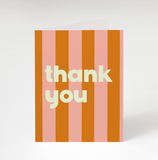 Orange Stripe Thank You Card