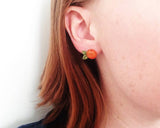 Orange/Clementine Fruit Stud Earrings