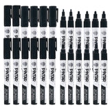 PINTAR Premium Acrylic Paint Pens - Set of 12 Black (4) 0.7mm, (4) 1.0mm, (4) 5.0mm Tips - Smooth-Flowing Japanese Ink - Crafting, Coloring, Drawing, Lettering, Writing Supplies