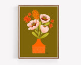 Retro Blooms - floral illustration print