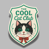 Cool Cat Club Sticker – Retro Cat Vinyl Sticker