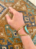 Donte Cuff, Aqua Enamel & Brass - Small Size 6