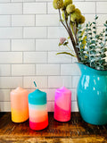 Dip Dye Pillar Candles