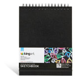 Black Paper DIY Large Sketchbook - 8" x 10.5" - 75 Sheets