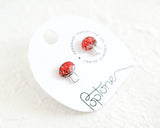 Red Mushroom Toadstool Earrings