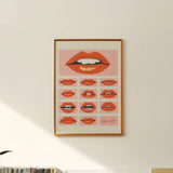 Kiss Me! 1970's Inspired Lips Art Print