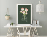 Sunday Peonies - floral illustration print