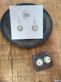 Stainless Steel Turquoise Birch Bark Earrings Nature Earth