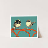 BIRD COUPLE Vibrant Giclée Art Print by Renée Staeck