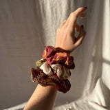 Plum & Gold Viscose Scrunchie | Ethically Made Accessories