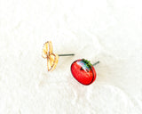 Mismatched Tomato & Bowtie Pasta Stud Earrings