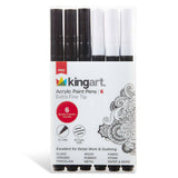 PRO Acrylic Paint Pens Extra Fine - Black & White 6 pc
