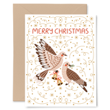 Turtle Doves Christmas Card - Holiday Greeting Card