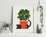 Plants are Friends - Cat and Plant Print