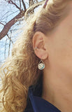Stainless Steel Turquoise Birch Bark Earrings Nature Earth