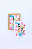 Happy Birthday Nordic Birds Greeting Card