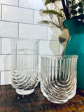 Art Deco Lowball Ribbed Wave Glasses