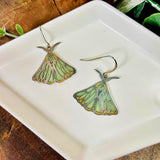 Luna Moth // stained glass resin earrings