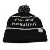 You Are Beautiful Embroidered Beanie