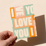 I Love You Blocky Text Greeting Card