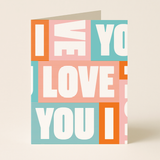 I Love You Blocky Text Greeting Card