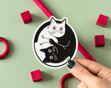 Yin Yang Cats Vinyl Sticker