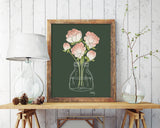 Sunday Peonies - floral illustration print
