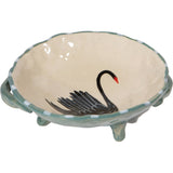 Swan Song Hand Painted Footed Bowl