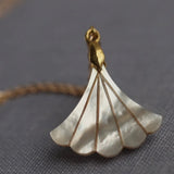 Mother of Pearl Art Deco Fan Necklace