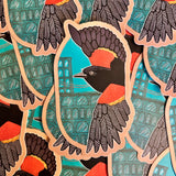 Dear Darlington Red Winged Blackbird Cityscape Sticker