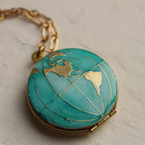 World Map Locket Necklace