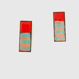 Rectangle Enamel Stud Earrings