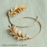 Botanical Leaf Hoop Earrings