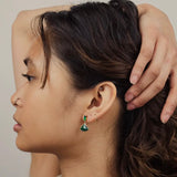 Vintage Jade Baguette Earrings