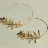 Botanical Leaf Hoop Earrings