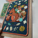 Squirrel Embroidery Pocket Notebook