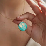 World Map Locket Necklace