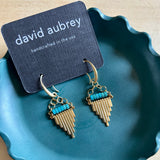 David Aubrey Vintage Jet Glass Earrings