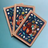 Squirrel Embroidery Pocket Notebook