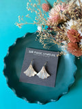 Mother of Pearl Art Deco Fan Earrings