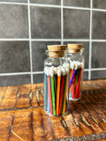 Rainbow Matches in Corked Glass Vial