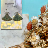 Luna Moth // stained glass resin earrings