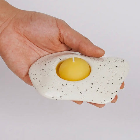 Ceramic Salt & Pepper Egg Tea Light Candle Holder