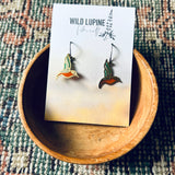 Hummingbird // Stained Glass Resin Earrings