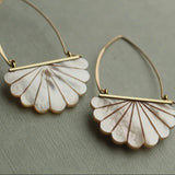 Mother of Pearl Art Deco Scallop Earrings