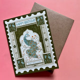 Peacock Stamp – Indian-Inspired Birthday Card