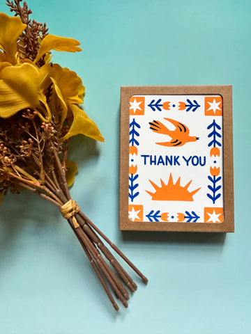 Folk Thank You Card-Box Set